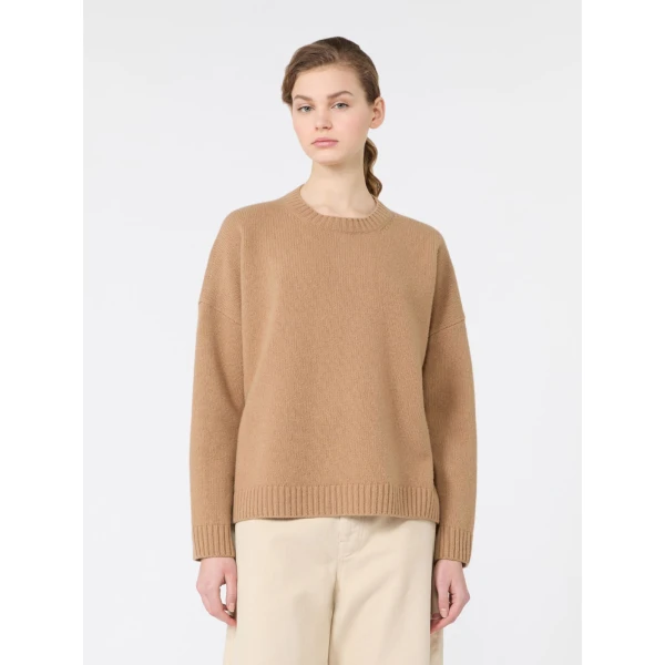 Max Mara Sibari Oversized Wool Jumper in Camel | Sweaters | Luxury Shoes 