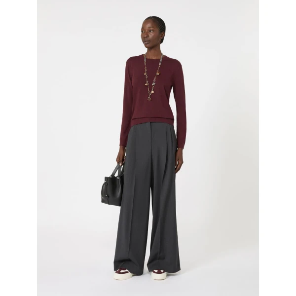 Max Mara Sicilia Silk and Wool Jumper in Bordeaux | Sweaters | Luxury Shoes 