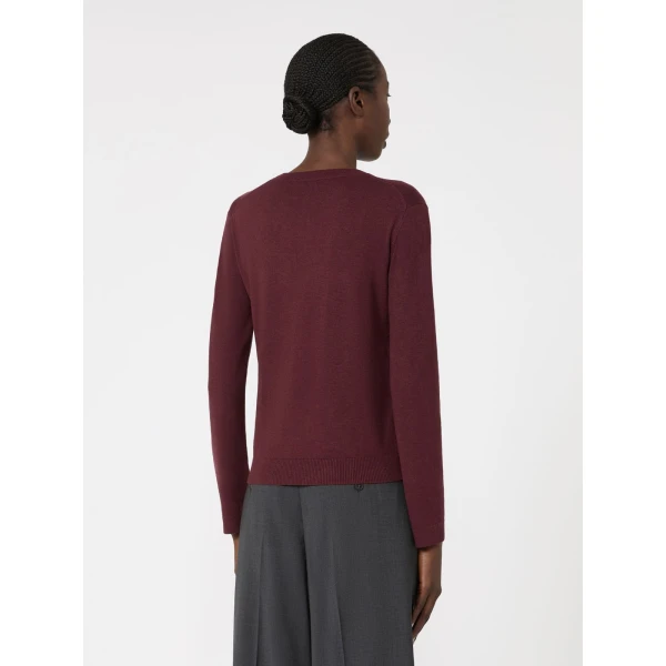 Max Mara Sicilia Silk and Wool Jumper in Bordeaux | Sweaters | Luxury Shoes 