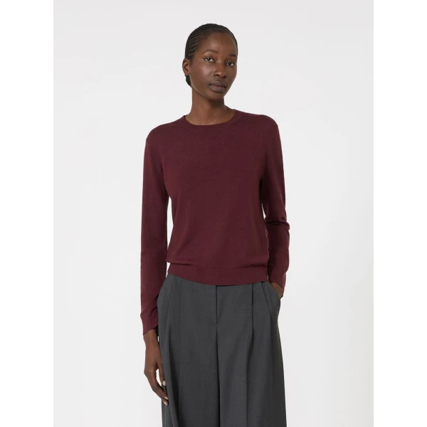 Max Mara Sicilia Silk and Wool Jumper in Bordeaux | Sweaters | Luxury Shoes 