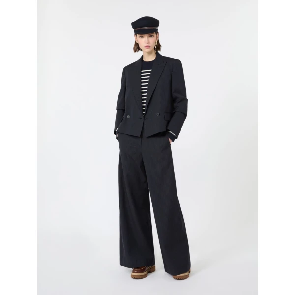 Max Mara Sicilia Silk and Wool Jumper in Navy | Sweaters | Luxury Shoes 