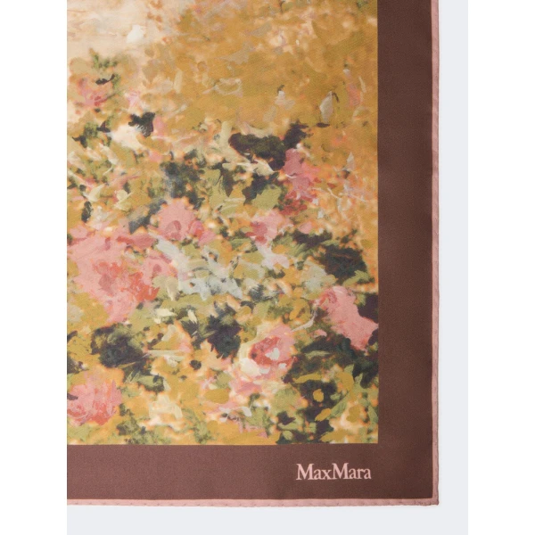 Max Mara Silk Twill Foulard in Sand | Scarves | Luxury Shoes 