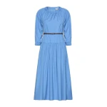 Max Mara Silvana Long Cotton Poplin Dress in Light Blue | Maxi Dresses | Luxury Shoes 