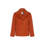 Max Mara Sissy Wool Drap Single-Breasted Jacket in Orange | Blazers | Luxury Shoes 
