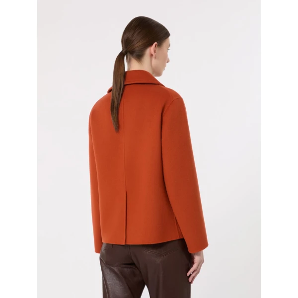 Max Mara Sissy Wool Drap Single-Breasted Jacket in Orange | Blazers | Luxury Shoes 