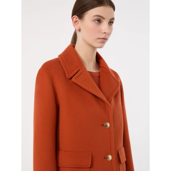 Max Mara Sissy Wool Drap Single-Breasted Jacket in Orange | Blazers | Luxury Shoes 