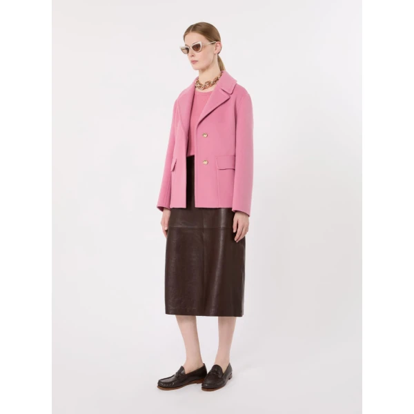 Max Mara Sissy Wool Drap Single-Breasted Jacket in Pink | Blazers | Luxury Shoes 