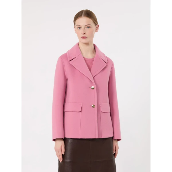 Max Mara Sissy Wool Drap Single-Breasted Jacket in Pink | Blazers | Luxury Shoes 