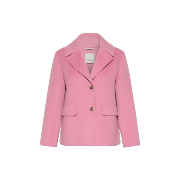 Max Mara Sissy Wool Drap Single-Breasted Jacket in Pink | Blazers | Luxury Shoes 