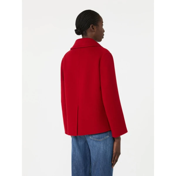 Max Mara Sissy Wool Drap Single-Breasted Jacket in Red | Blazers | Luxury Shoes 