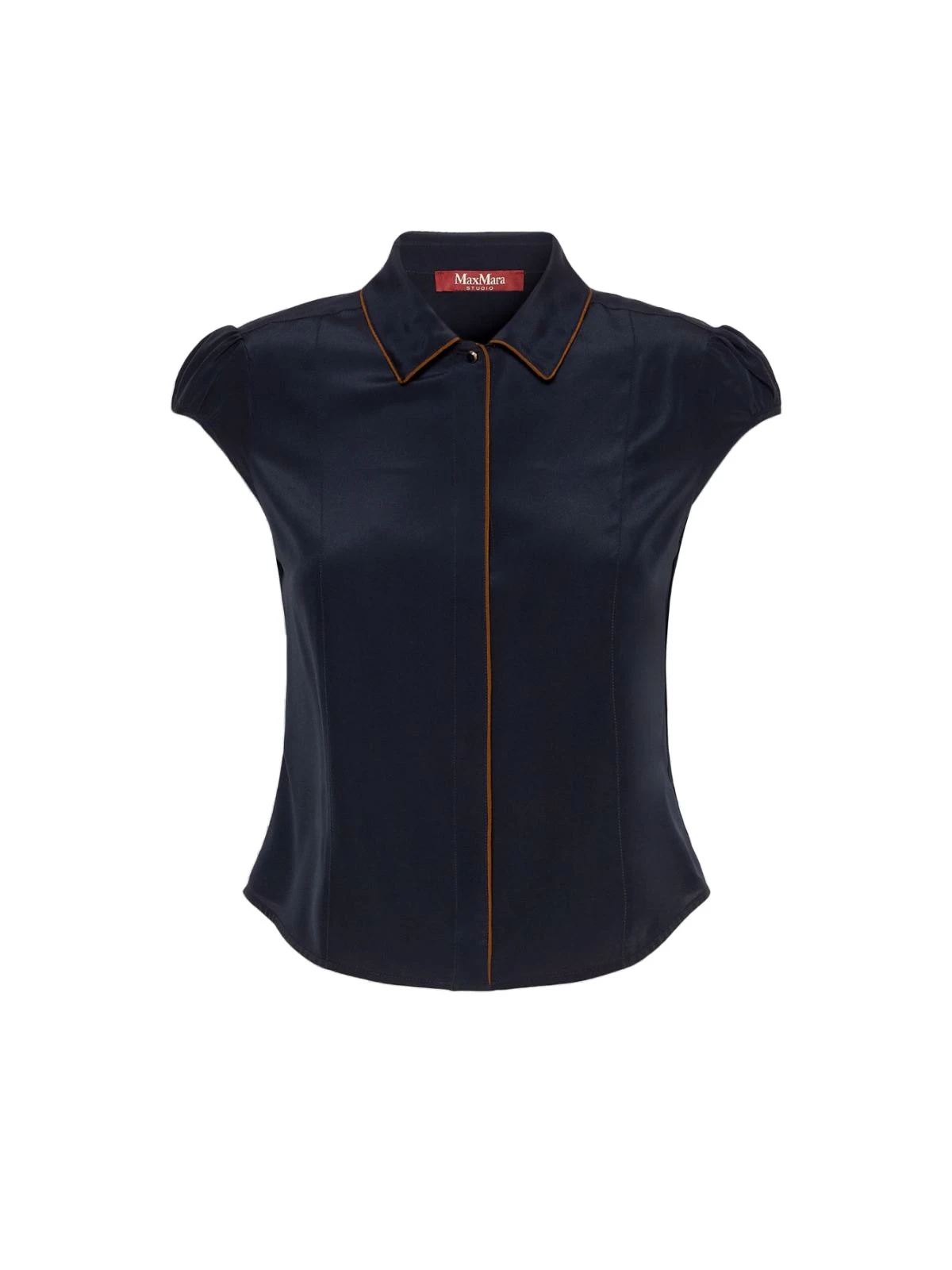 Max Mara Skipper Silk Crepe de Chine Shirt in Navy Max Mara Skipper Silk Crepe de Chine Shirt in Navy | Shirts | Luxury Shoes