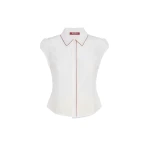 Max Mara Skipper Silk Crepe de Chine Shirt in Silk White | Shirts | Luxury Shoes 