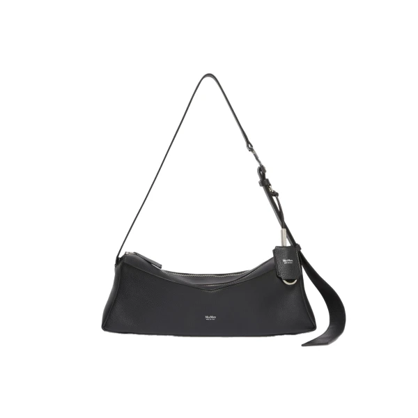 Skippers Small Leather Shoulder Bag in Black
