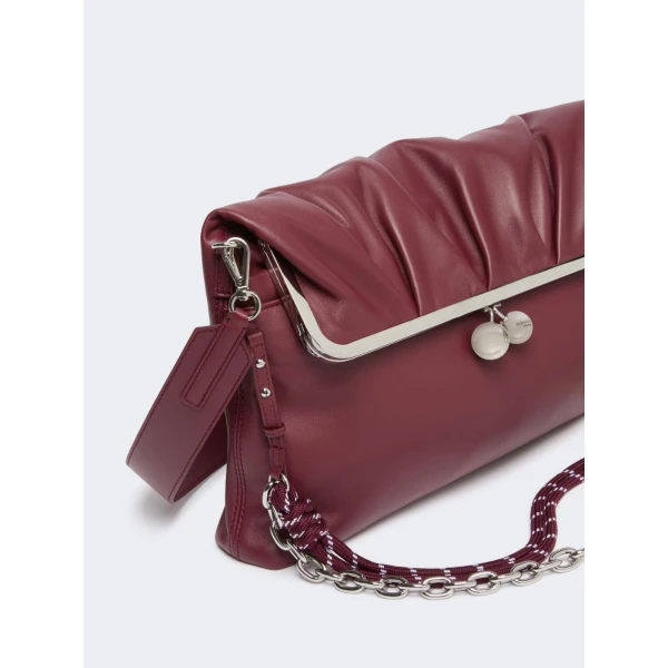 Max Mara Slalom Clutch Style Sheepskin Pasticcino Bag in Ruby | Clutch Bags | Luxury Shoes 