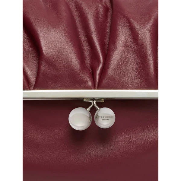 Max Mara Slalom Clutch Style Sheepskin Pasticcino Bag in Ruby | Clutch Bags | Luxury Shoes 