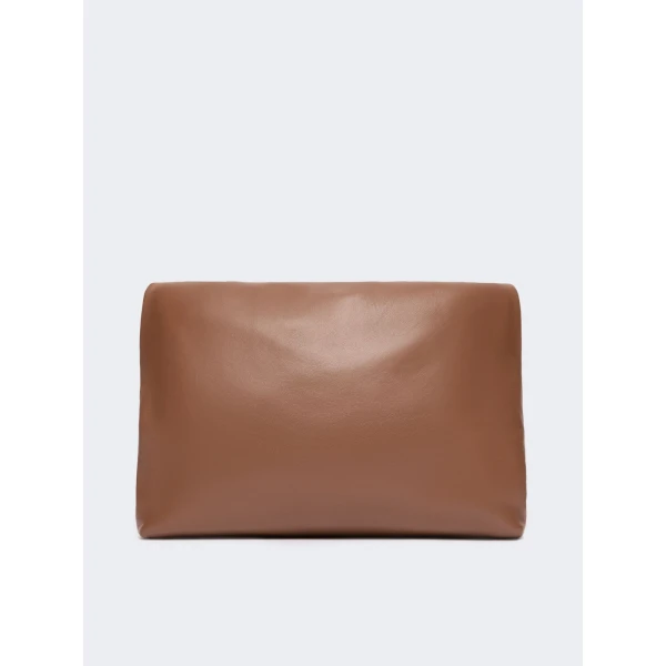 Max Mara Slalom Clutch Style Sheepskin Pasticcino Bag in Tobacco | Clutch Bags | Luxury Shoes 
