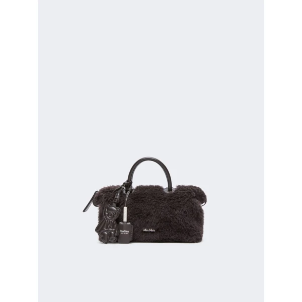 Max Mara Small Alpaca and Wool Teddy Boston Bag in Brown | Totes & Top-Handle Bags | Luxury Shoes 