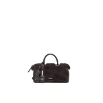 Max Mara Small Alpaca and Wool Teddy Boston Bag in Brown | Totes & Top-Handle Bags | Luxury Shoes 