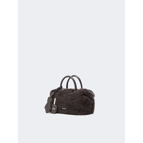 Max Mara Small Alpaca and Wool Teddy Boston Bag in Brown | Totes & Top-Handle Bags | Luxury Shoes 