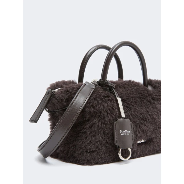 Max Mara Small Alpaca and Wool Teddy Boston Bag in Brown | Totes & Top-Handle Bags | Luxury Shoes 