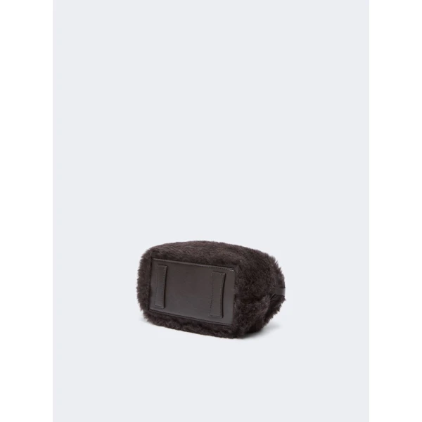 Max Mara Small Alpaca and Wool Teddy Boston Bag in Brown | Totes & Top-Handle Bags | Luxury Shoes 