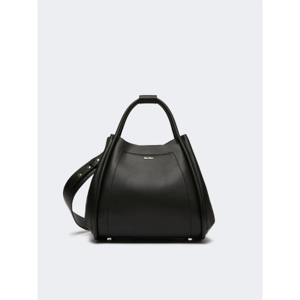 Max Mara Small Leather Marine Bag in Black | Totes & Top-Handle Bags | Luxury Shoes 