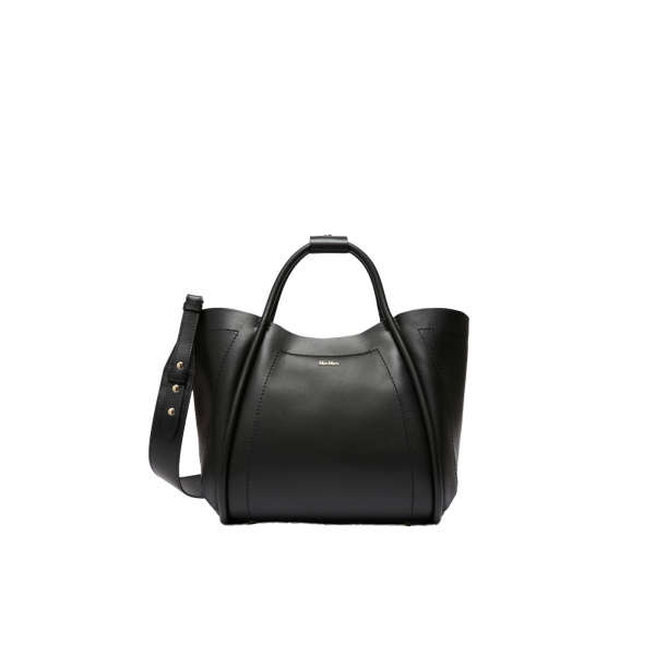 Max Mara Small Leather Marine Bag in Black | Women | Luxury Shoes 