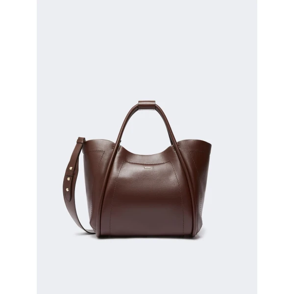 Max Mara Small Leather Marine Bag in Brown | Totes & Top-Handle Bags | Luxury Shoes 