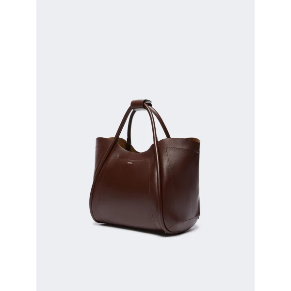 Max Mara Small Leather Marine Bag in Brown | Totes & Top-Handle Bags | Luxury Shoes 