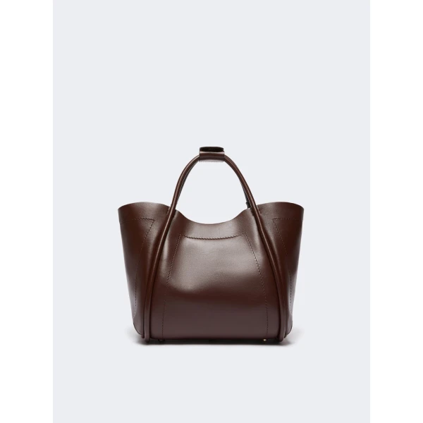Max Mara Small Leather Marine Bag in Brown | Totes & Top-Handle Bags | Luxury Shoes 