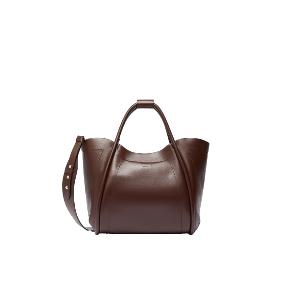 Max Mara Small Leather Marine Bag in Brown | Totes & Top-Handle Bags | Luxury Shoes 