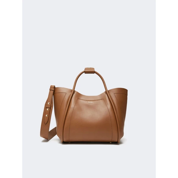 Max Mara Small Leather Marine Bag in Brown Bronze | Totes & Top-Handle Bags | Luxury Shoes 