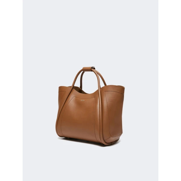 Max Mara Small Leather Marine Bag in Brown Bronze | Totes & Top-Handle Bags | Luxury Shoes 