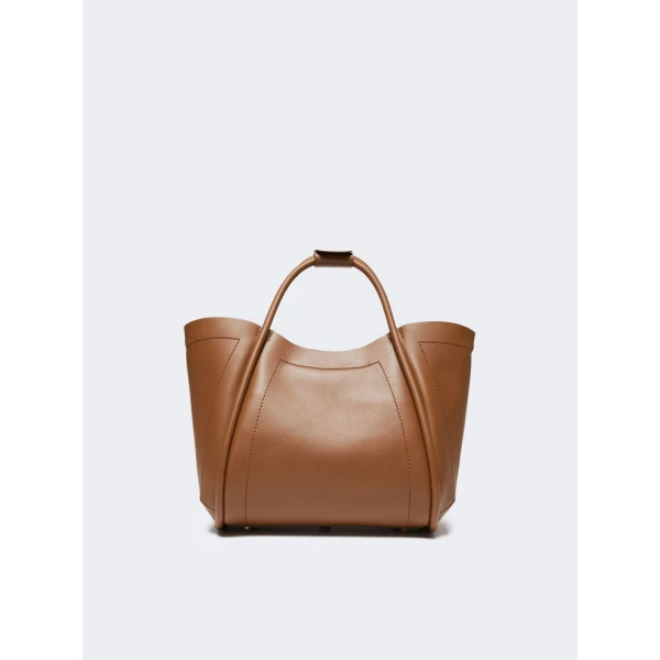 Max Mara Small Leather Marine Bag in Brown Bronze | Totes & Top-Handle Bags | Luxury Shoes 