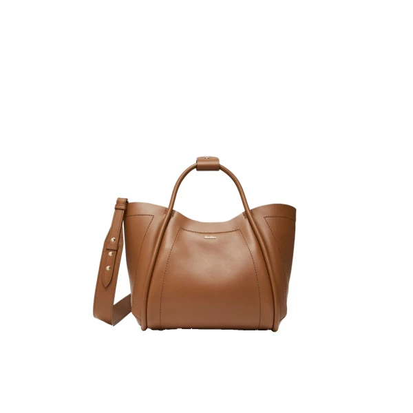 Small Leather Marine Bag in Brown Bronze