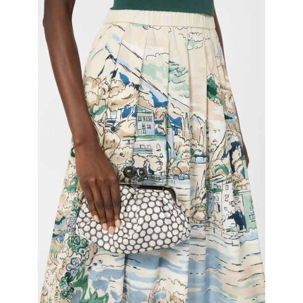 Max Mara Small Pasticcino Bag in Jacquard, Black | Clutch Bags | Luxury Shoes 