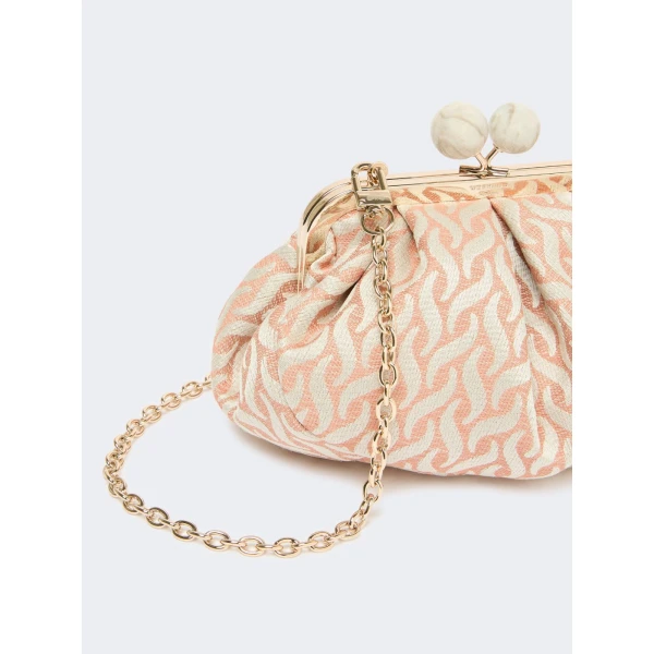 Max Mara Small Pasticcino Bag in Jacquard, Pink | Clutch Bags | Luxury Shoes 