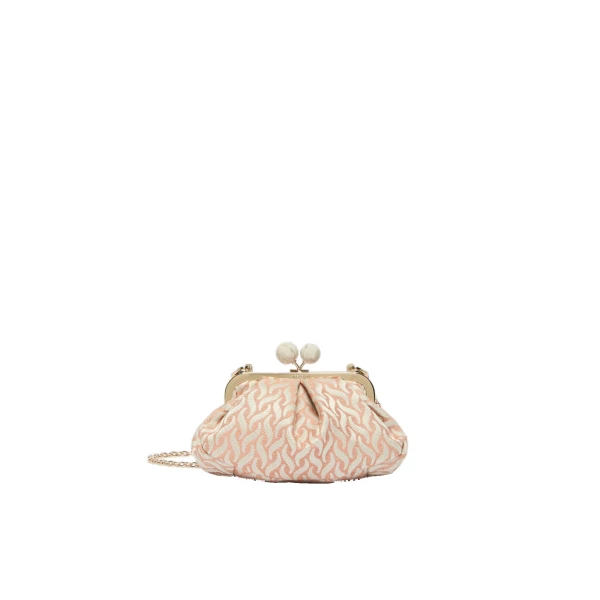 Max Mara Small Pasticcino Bag in Jacquard, Pink | Clutch Bags | Luxury Shoes 