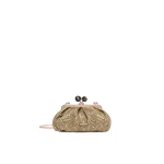 Max Mara Small Pasticcino Bag in Jacquard, Yellow | Clutch Bags | Luxury Shoes 
