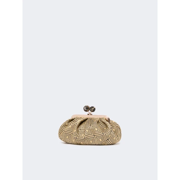 Max Mara Small Pasticcino Bag in Jacquard, Yellow | Clutch Bags | Luxury Shoes 