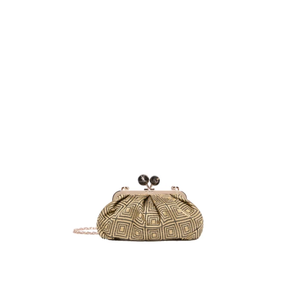 Max Mara Small Pasticcino Bag in Jacquard, Yellow | Clutch Bags | Luxury Shoes 