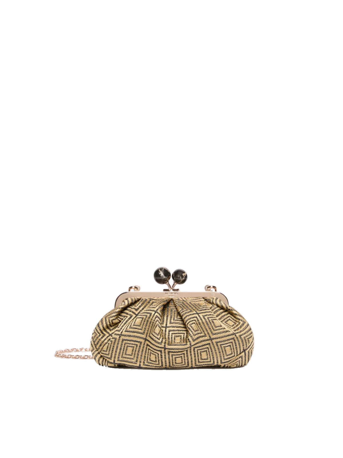 Max Mara Small Pasticcino Bag in Jacquard, Yellow Max Mara Small Pasticcino Bag in Jacquard, Yellow | Clutch Bags | Luxury Shoes