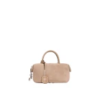 Max Mara Small Split Leather Boston Bag in Mud | Totes & Top-Handle Bags | Luxury Shoes 