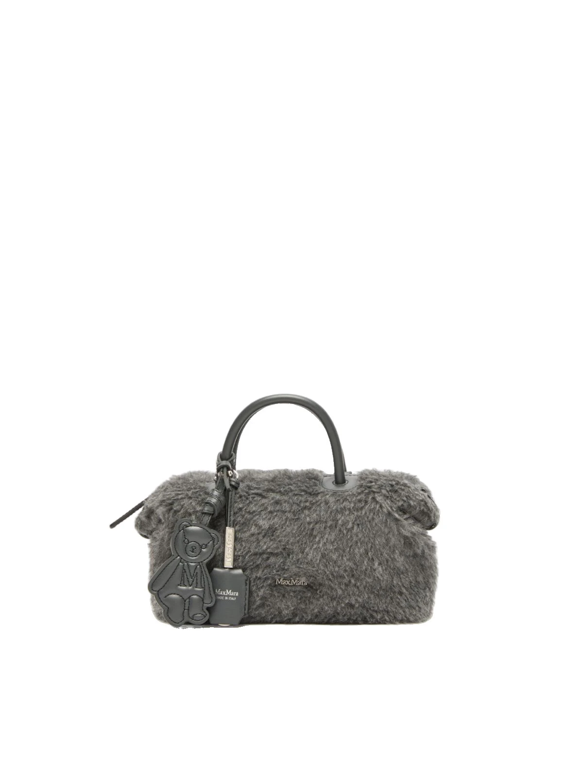 Max Mara Small Wool and Alpaca Teddy Boston Bag in Medium Grey Max Mara Small Wool and Alpaca Teddy Boston Bag in Medium Grey | Totes & Top-Handle Bags | Luxury Shoes