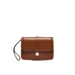 Max Mara Smooth Leather Clutch in Tobacco | Clutch Bags | Luxury Shoes 