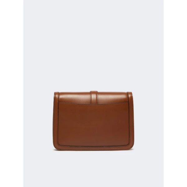 Max Mara Smooth Leather Clutch in Tobacco | Clutch Bags | Luxury Shoes 