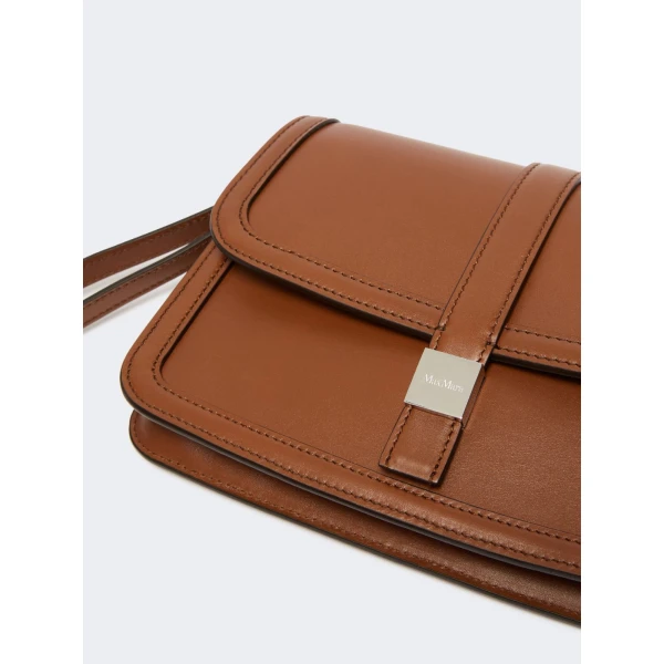 Max Mara Smooth Leather Clutch in Tobacco | Clutch Bags | Luxury Shoes 