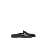 Max Mara Smooth Leather Mule Loafers in Black | Loafers | Luxury Shoes 