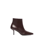 Max Mara Smooth Leather Stiletto Ankle Boots in Bordeaux | Boots | Luxury Shoes 