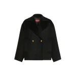 Max Mara Snob Double-Breasted Wool Pea Coat in Black | Wool Coat | Luxury Shoes 